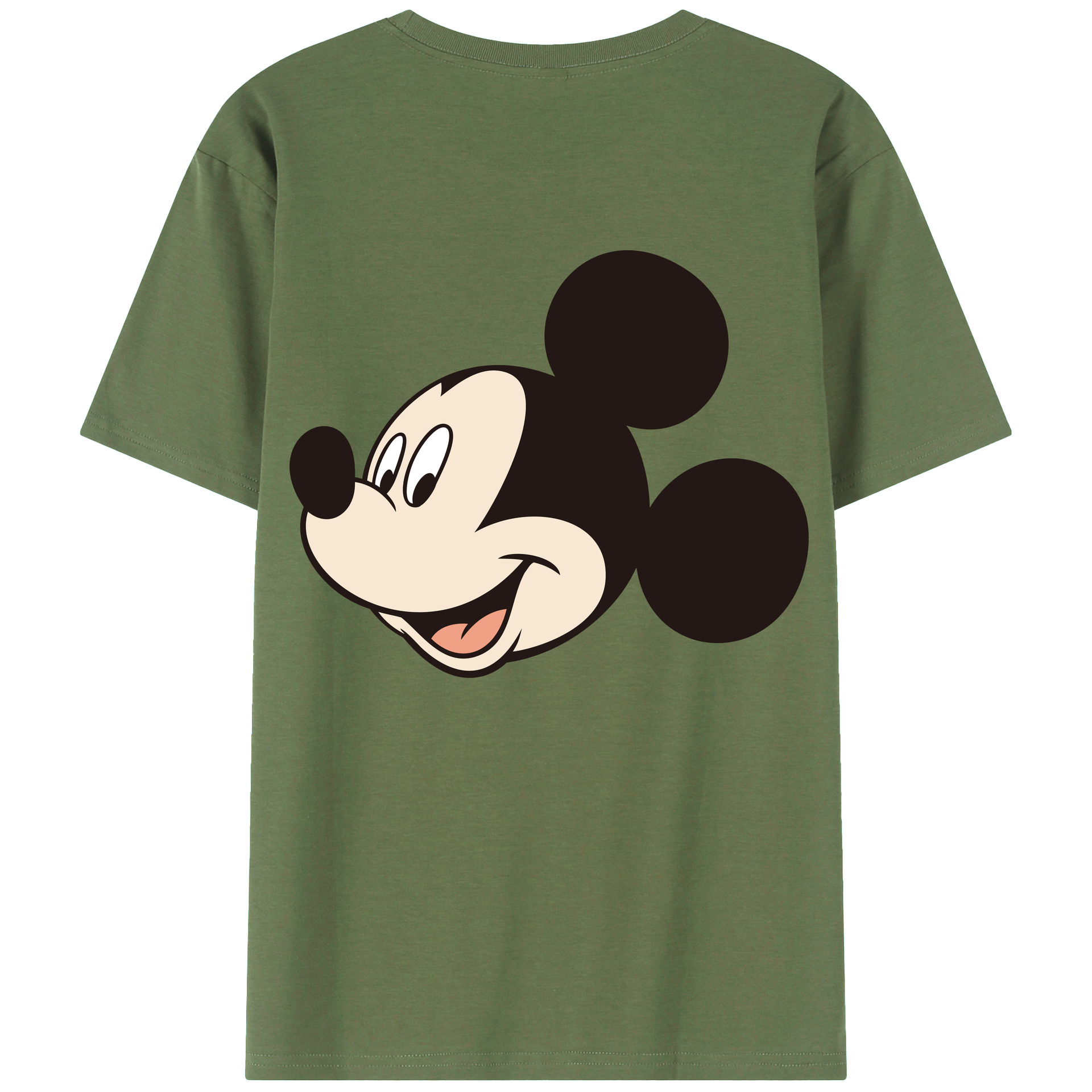 ミッキーマウス Mickey Mouse 綿100％ メンズ半袖Tシャツ（バックプリント） 通気性